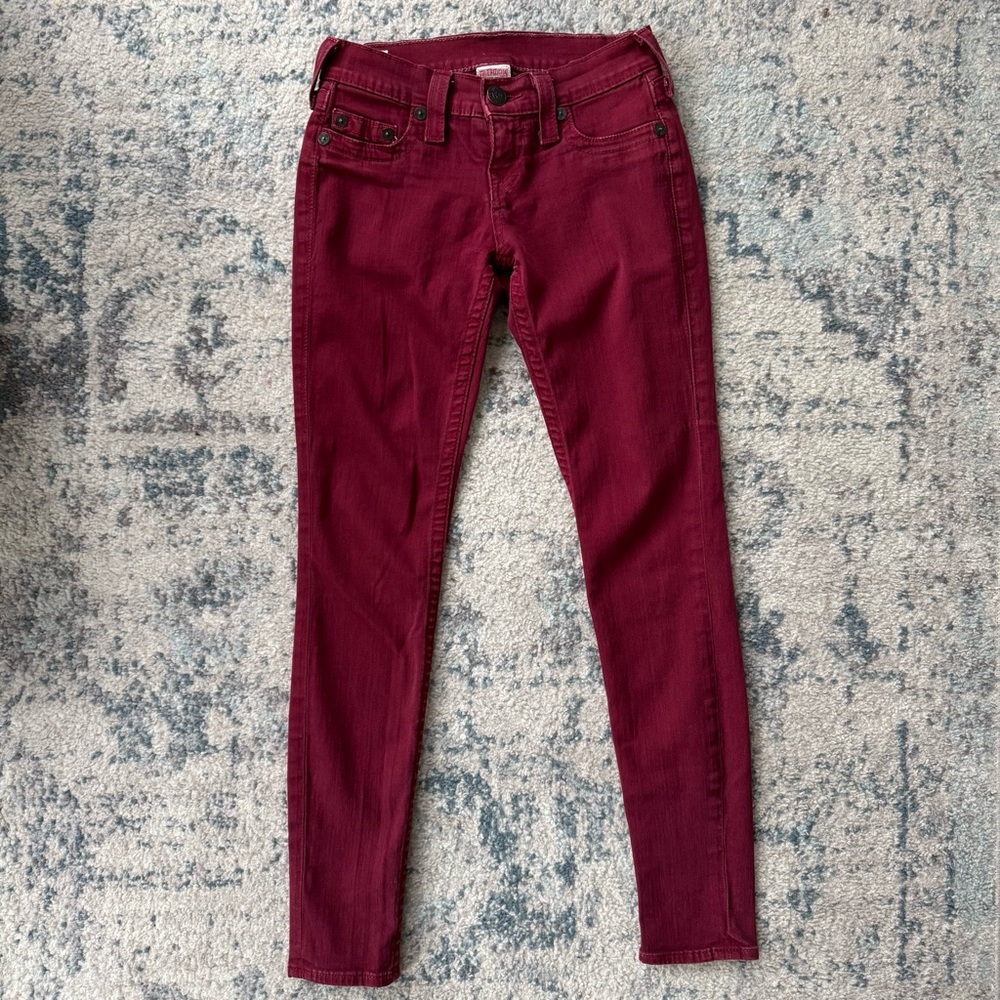 True Religion Women's Burgundy Jeans, Size 24